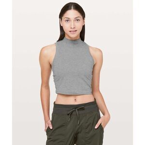 Lululemon Kitsilano Mock Tank Heathered Medium Grey 4-6 Athletic Workout